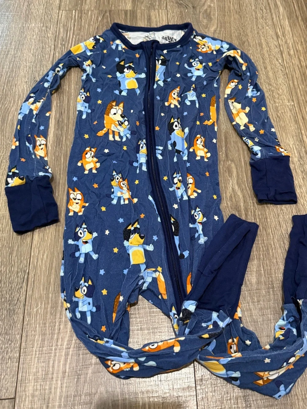 Little Sleepies Navy Bluey Zippies 3T